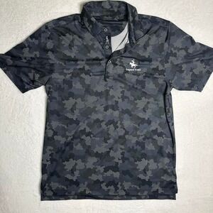Bobby Jones Performance Polo Shirt Mens L Black Camo Legend Trail Golf Club Prep